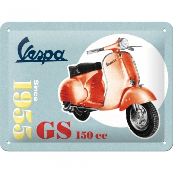 Targa Metallica Retro Nostalgic-Art Per Vespa GS 150 Dal 1955 - Decorazione Da Garage 15x20 Cm, Idea Regalo