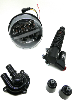 GTS-Package 4 - GASOLINA - Vespa GTS/HPE 125-310 ccm (ab Bj. 2023) - schwarz-glänzend mit YSS-Stoßdämpfer