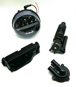 GTS-Package 8 - GASOLINA - Vespa GTS/HPE 125-300 ccm (Bj. 2023-2024) - schwarz-matt mit BGM-Stoßdämpfer