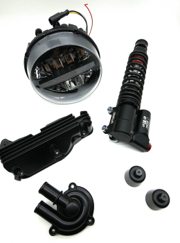 GTS-Package 10 - GASOLINA - Vespa GTS/HPE 125-300 ccm (Bj. 2023-2024) - schwarz-matt mit YSS-Stoßdämpfer