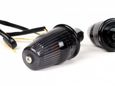 LED-Blinker-Set - MOTO NOSTRA - Lenkerblinker 12 Volt - Vespa V50, 50SS, 50SR, 50 Sprinter, 90SS, 90 Racer, PV125, ET3, Sprint150, Rally180/200 - schwarz