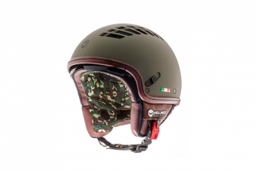 Demi-Jet-Helm - HELMO MILANO ViaColVento - grün-matt (army green)