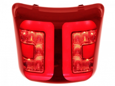 POWER1 LED-Rücklicht inkl. Rücklichtrahmen schwarz-glänzend mit CE Prüfzeichen - Vespa GTS (Bj. 2014-2018) - rot-transparentes Glas