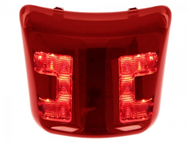 POWER1 LED-Rücklicht inkl. Rücklichtrahmen schwarz-glänzend mit CE Prüfzeichen - Vespa HPE (Bj. 2019-2022) - rot-transparentes Glas