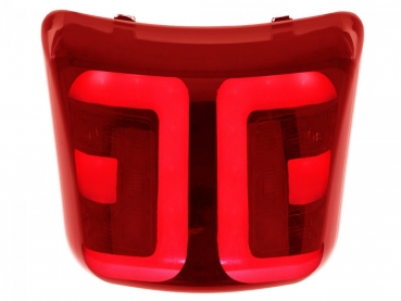 POWER1 LED-Rücklicht inkl. Rücklichtrahmen schwarz-glänzend mit CE Prüfzeichen - Vespa HPE (Bj. 2019-2022) - rot-transparentes Glas