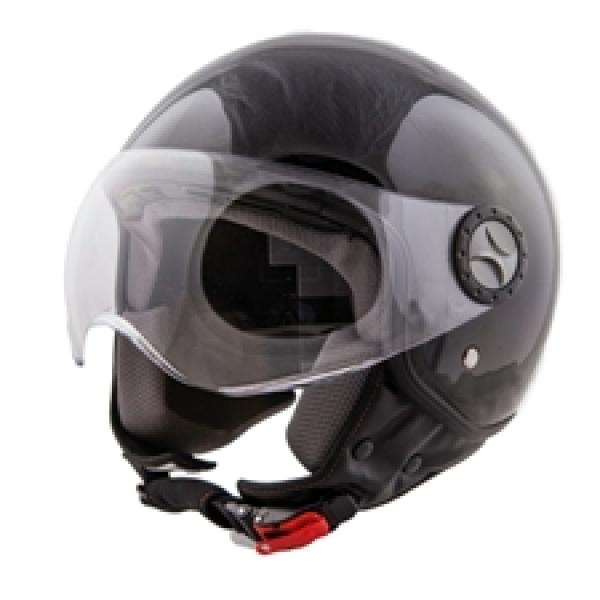 Helm VITO JET LORETO - schwarz-glänzend