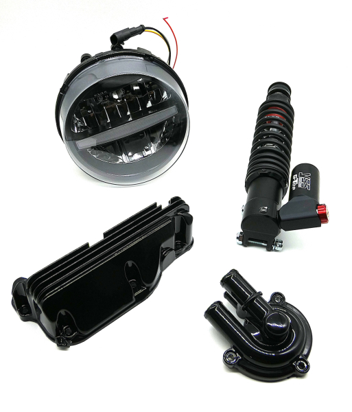 GTS-Package 6 - GASOLINA - Vespa GTS/HPE 125-300 ccm (Bj. 2023-2024) - schwarz-glänzend mit YSS-Stoßdämpfer