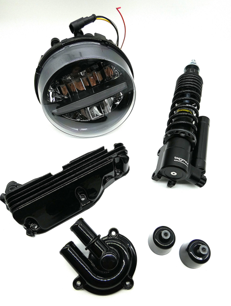 GTS-Package 11 - GASOLINA - Vespa GTS/HPE 125-300 ccm (Bj. 2023-2024) - schwarz-glänzend mit BGM-Stoßdämpfer