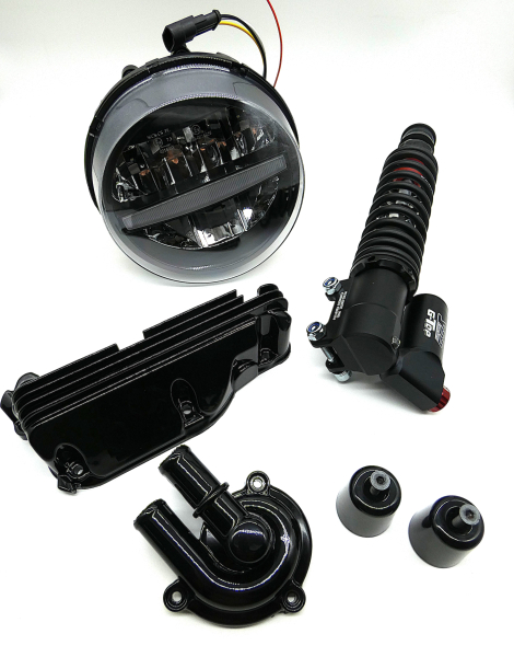 GTS-Package 12 - GASOLINA - Vespa GTS/HPE 125-300 ccm (Bj. 2023-2024) - schwarz-glänzend mit YSS-Stoßdämpfer