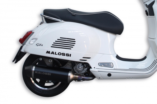 Rennauspuff MALOSSI RX BLACK EDITION - Vespa GTS/GTV/HPE 300 ccm (Bj. 2016-2020) - EURO4 ohne Katalysator