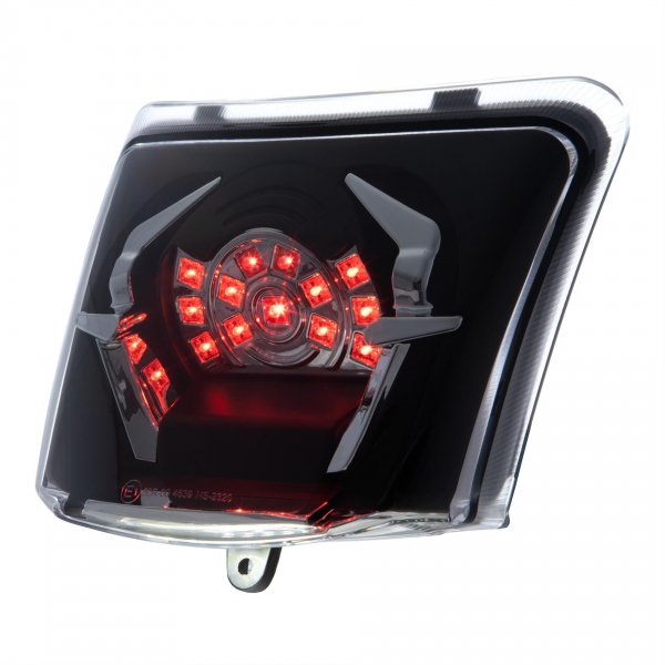 LED-Rücklicht - MK II - Vespa GTS/GTV/HPE 125-300 ccm (Bj. 2019-2022) - schwarz-glänzend mit transparentem Glas