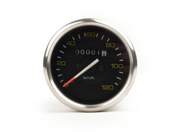 Tacho 120 km/h - OEM QUALITÄT - Vespa PX (bis Bj. 1984) - Ø=85 mm - chrom