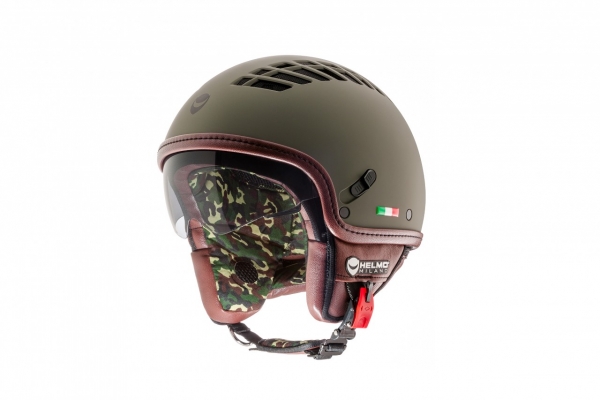 Demi-Jet-Helm - HELMO MILANO ViaColVento - grün-matt (army green)