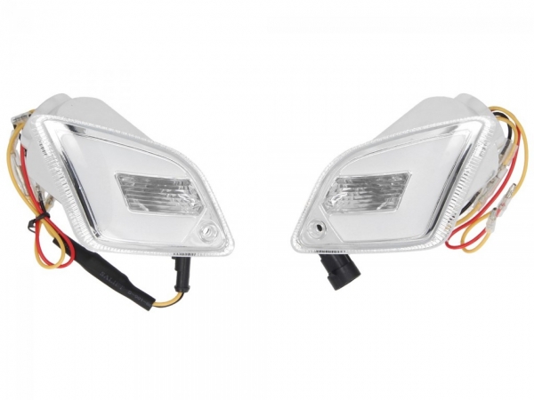 LED-Blinker-Set hinten - POWER1 - mit Positionslicht - Vespa GT/GTL/GTV/GTS/HPE 125-300 ccm (Bj. 2014-2022) - weiß-klar