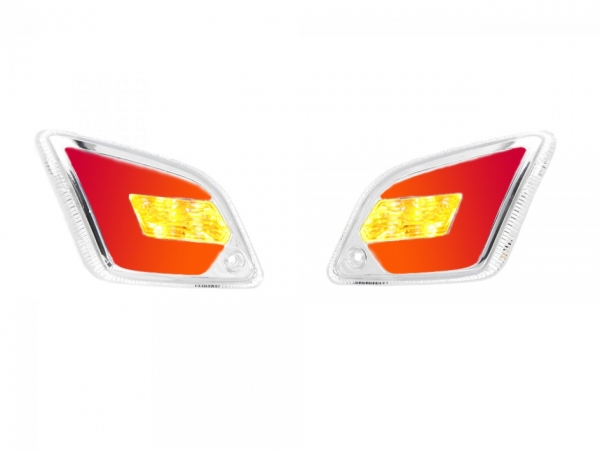 LED-Blinker-Set hinten - POWER1 - mit Positionslicht - Vespa GT/GTL/GTV/GTS/HPE 125-300 ccm (Bj. 2014-2022) - weiß-klar