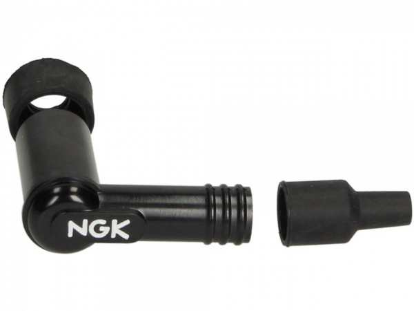 Zündkerzenstecker - NGK - LB05F 90°-Winkel für M4-Anschlussgewinde - schwarz